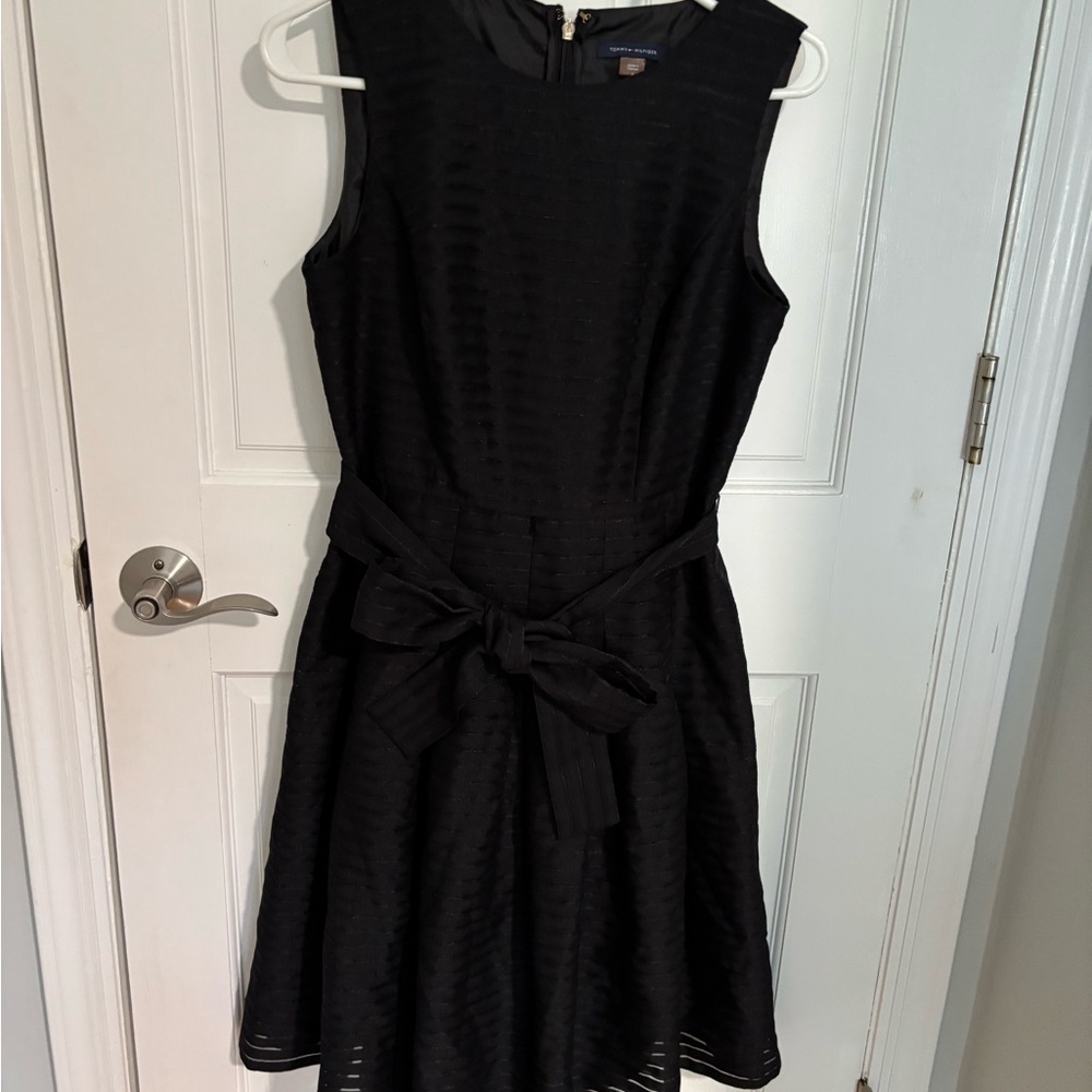 Tommy Hilfiger Black Midi Dress with Bow